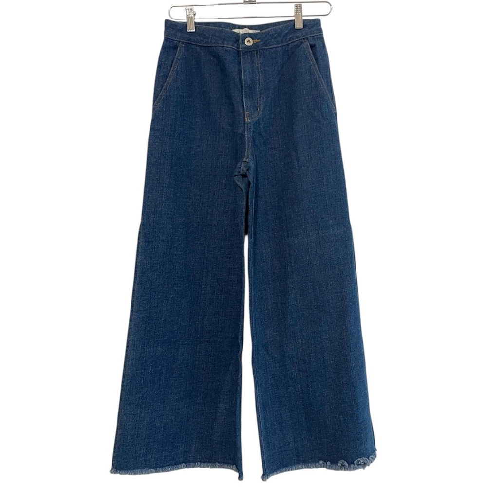 NEUL Dark Indigo Wide leg Split Hem‎ Jeans